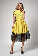 Нарядное женское летнее платье с кружевом 44-48
