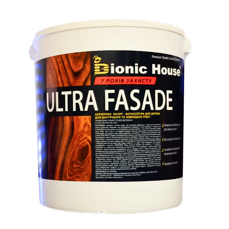 ULTRA FACADE 10 л — ультрастійкий антисептик-лазур для дерева