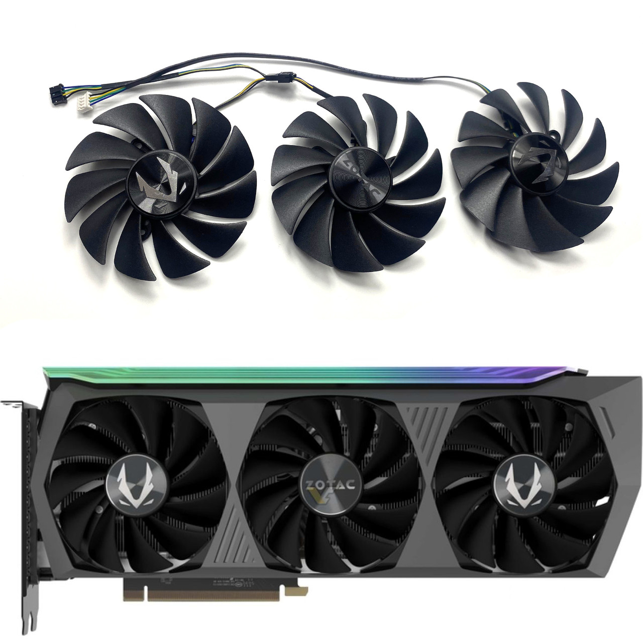 Вентилятор кулер Apistek для видеокарты Zotac RTX 3070 TI 3080 3090 HOLO TRINITY GA92S2U CF9015H12S