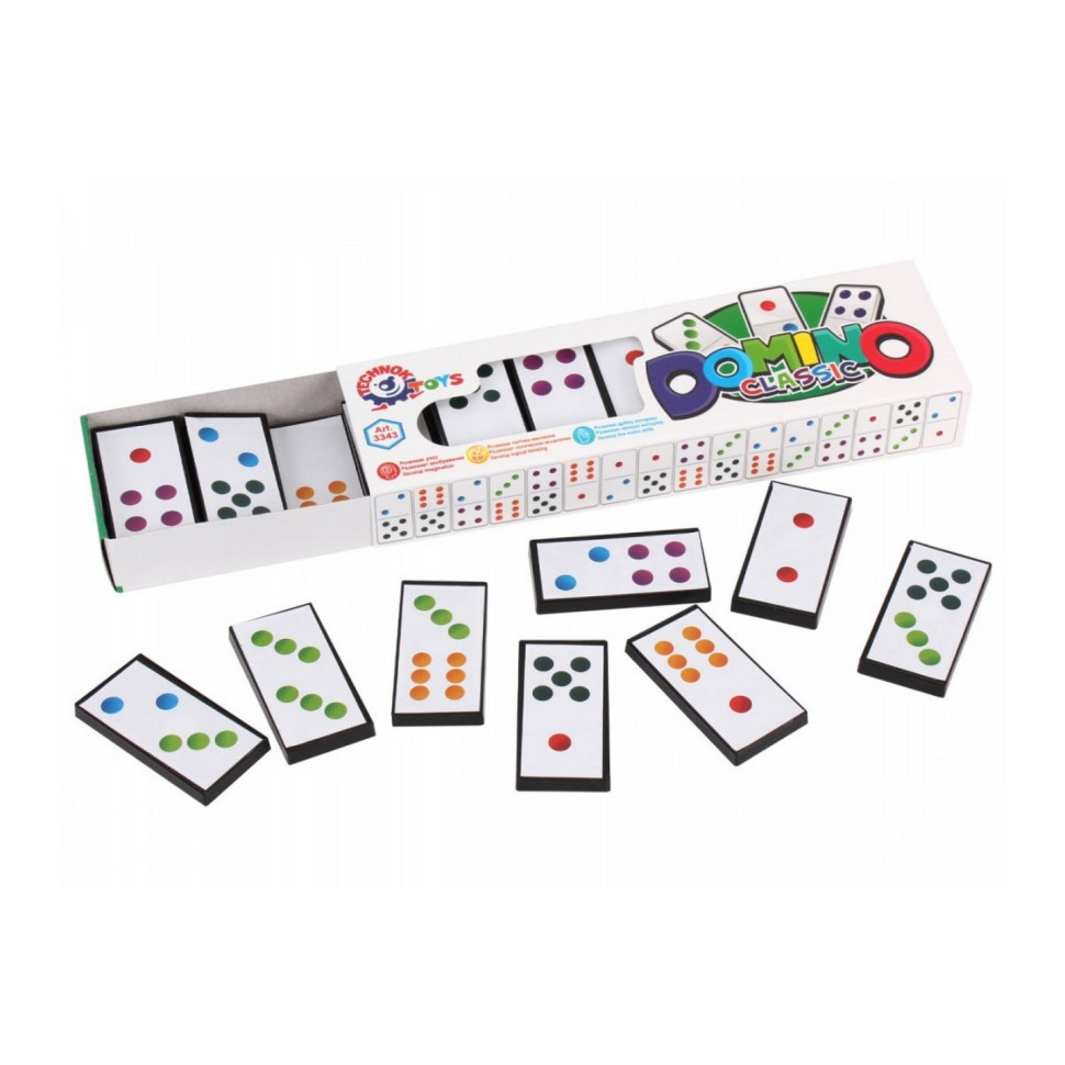 Настіільна гра mebelime mebelime Домііно дитяча mebelime "Класичне" ТехноК 3343TXK, фото 1
