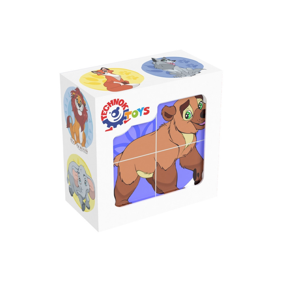 Розвиваючіі кубики "Дикіі тварини" ТехноК 1820TXK, фото 1