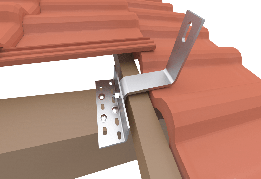Система кріплення з оцинкованого профіля на скатний дах (керамочерепиця)