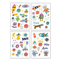 Набіір дитячих тимчасових татуювань «Косміічніі друзіі» DoDo Toys 301097, фото 3