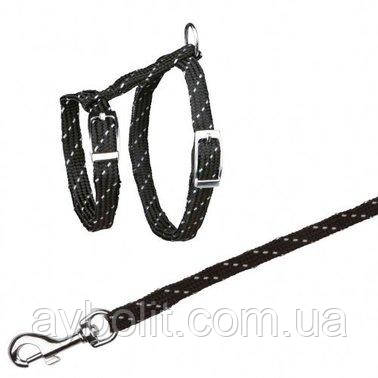 Повідець +шлея Trixie для кішок світловідбивний 18-35 см 10 мм 130 см арт.4183 (4011905041834) (Колер уточнеюйте), фото 1