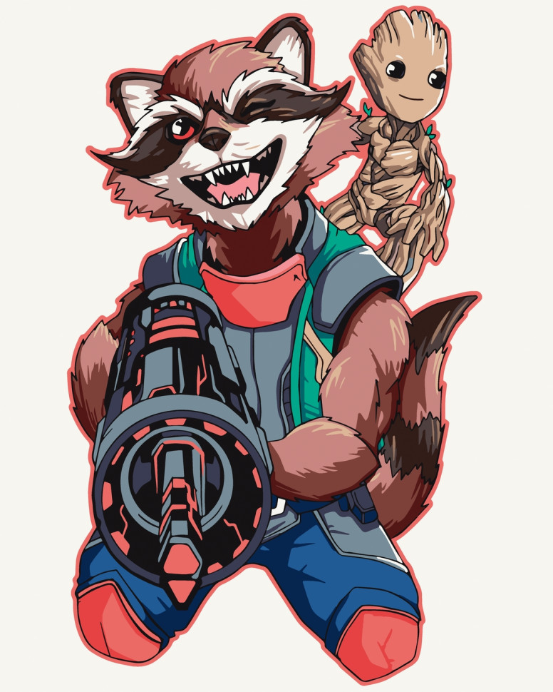 Картина mebelime  mebelime  за номерами "Грут та Ракета" Art Craft 16004-AC 40х50 см, фото 1