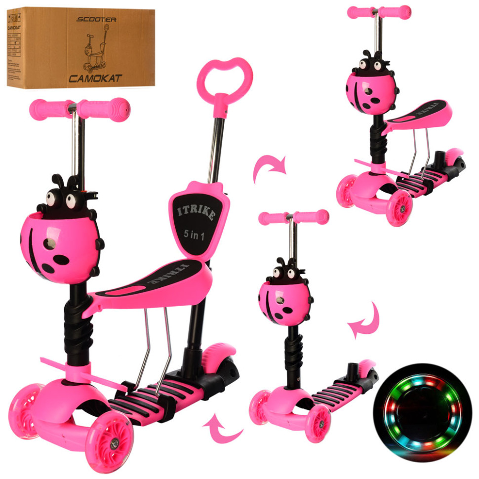 Самокат Дитячий mebelime MAXI iTrike JR 3-026-P1 з батьківською ручкою, фото 1