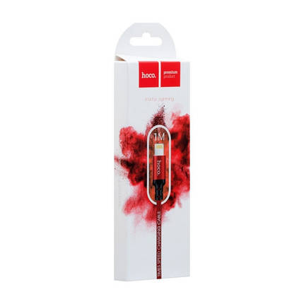 Кабель Hoco X14 Pisces Cable USB to Lightning 2A 1m Red - Black, фото 3