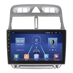 Штатна магнітола Lesko для Peugeot 307 I 2001-2005 екран 9" 4/32Gb/4G/ Wi-Fi/CarPlay Premiun GPS Android, фото 1