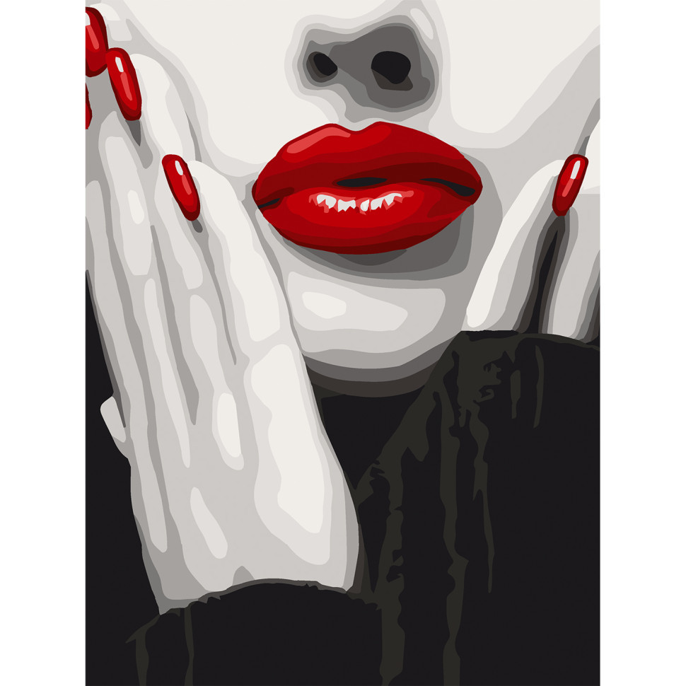 Картина за номерами mebelime "Червоні уста" 10371 30х40 см, фото 1