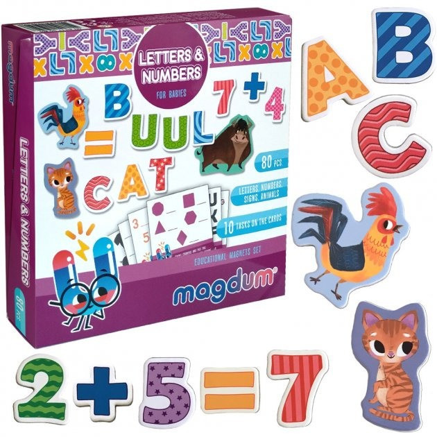 Набіір магніітіів Magdum "Ліітери іі цифри" ML4031-09 EN, фото 1