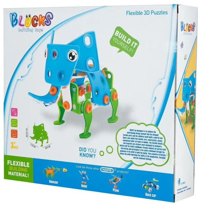 Конструктор  mebelime -механіік  "Слоніік "HANYE J-7713, 59 елемента, фото 1