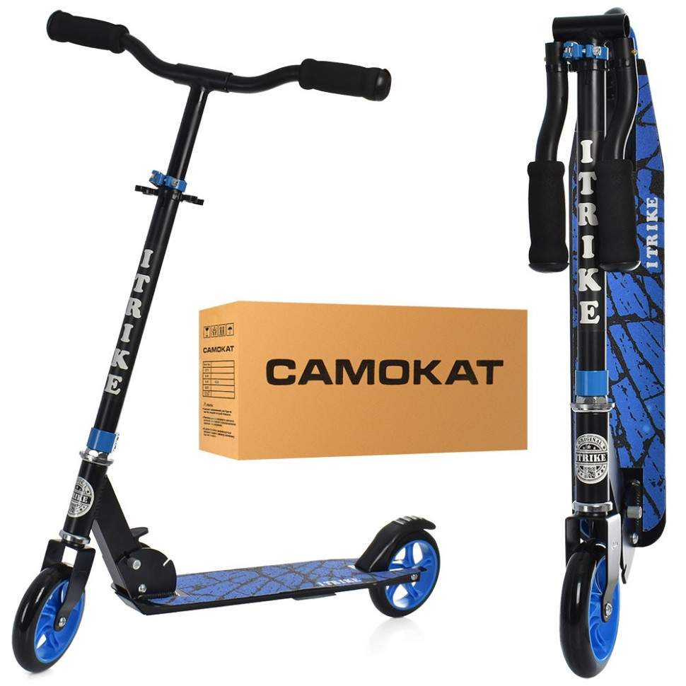 Самокат Дитячий mebelime iTrike SR2-039-8-BL складний, фото 1