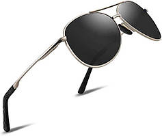 Поляризовані сонцезахисні окуляри WearPro Авіатор, Захист UV400. Срібляста оправа, лінзи TAC