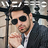 Поляризовані сонцезахисні окуляри WearPro Авіатор, Захист UV400. Срібляста оправа, лінзи TAC, фото 5