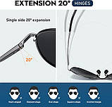 Поляризовані сонцезахисні окуляри WearPro Авіатор, Захист UV400. Срібляста оправа, лінзи TAC, фото 3