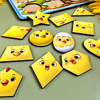 Дерев'яний пазл-вкладиш "Курчата" Ubumblebees (ПСД163) PSD163 геометричні фігури, фото 4