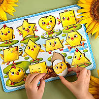 Дерев'яний пазл-вкладиш "Курчата" Ubumblebees (ПСД163) PSD163 геометричні фігури, фото 5