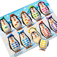 Дерев'яний пазл-вкладиш "Пінгвінчики" Ubumblebees (ПСД164) PSD164 рахунок, фото 2