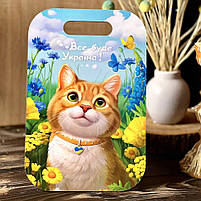 Дерев'яна сувенірна дошка "Рудий котик" Ubumblebees (ПСФ154) PSF154 прямокутна, фото 2