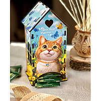Чайний будиночок "Рудий котик" Ubumblebees (ПСФ156) PSF156 дерев'яний, фото 2