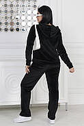 Жіночий велюровий костюм на блискавці з капюшоном (р.46-48,50-52,54-56,58-60), фото 4