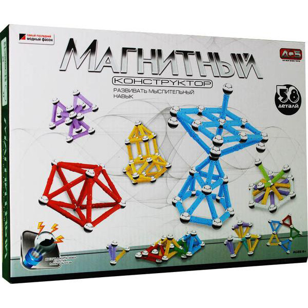 Конструктор mebelime магнітний AQ-602 58 деталей, фото 1