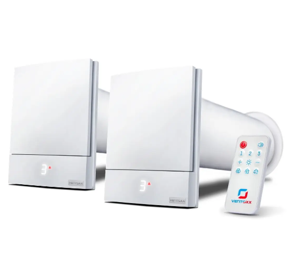 Комплект з 2 Ventoxx Harmony з пультом ДК і пластиковою решіткою, повітропровід 0,75 м, фото 1