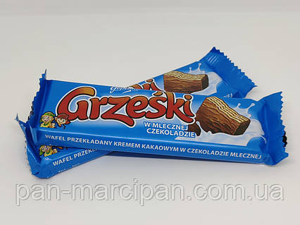Вафельний батончик Grzeski в молочному шоколаді 36 г