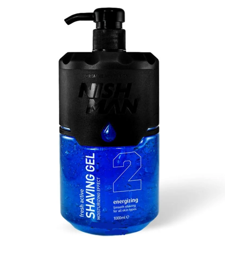 Гель для гоління Nishman № 2 Energizing Shaving Gel синій з дозатором, 1000 мл