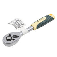 Тріскачка 1/4" реверсивна з гумовою ручкою (L-150мм, 48зуб) ROCKFORCE RF-80222W