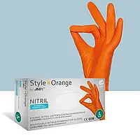 Рукавички нітрилові без пудри Style color Orange, Ampri