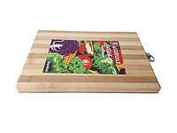 Бамбуковая разделочная кухонная доска для нарезки овощей и продуктов прямоугольная маленькая Бамбук 24 * 34 cm