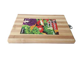 Бамбукова обробна кухонна дошка для нарізки овочів та продуктів прямокутна маленька Бамбук 24*34 cm