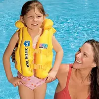 Дитячий надувний жилет для купання Intex 58660, інтекс 50*47 см Жовтий