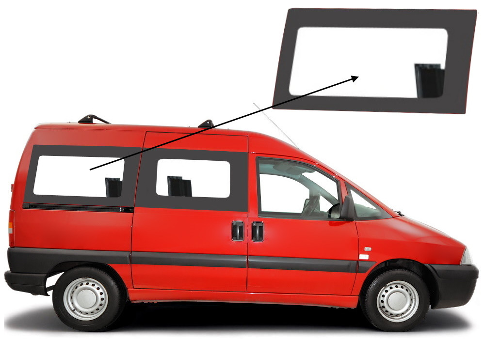 Бічне скло Fiat Scudo 1995-2007 салону заднє праве