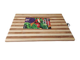 Бамбукова обробна кухонна дошка для нарізки овочів та продуктів прямокутна велика Бамбук 32*45 cm