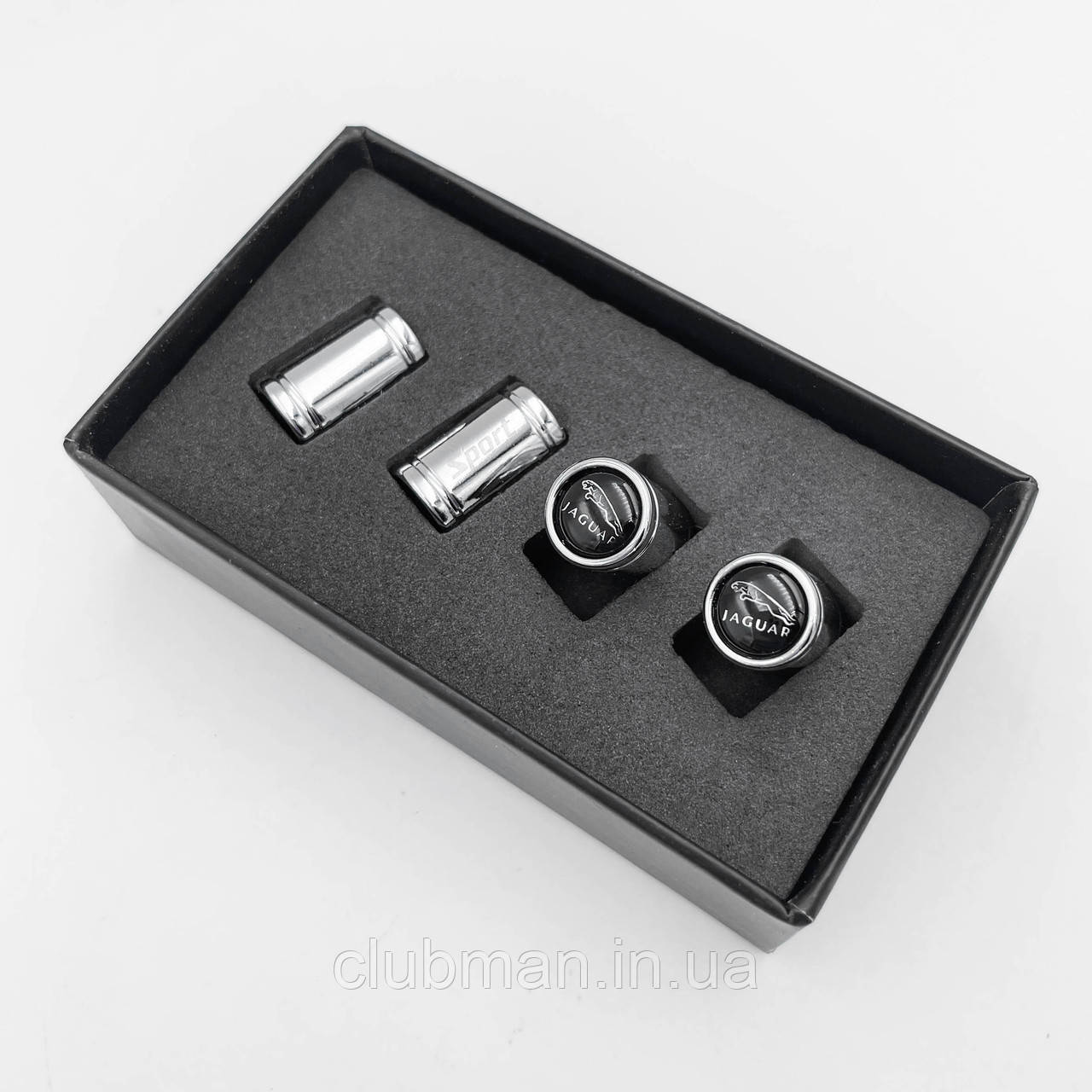 Захисні ковпачки на ніпеля Sport JAGUAR (Ягуар) 4 шт Хром