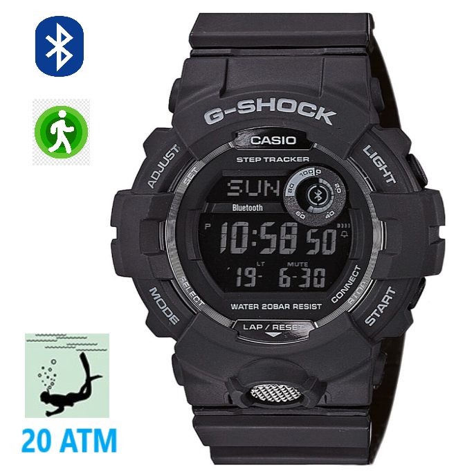 Годинник casio спортивний водонепроникний з крокоміром Bluetooth Casio G-Shock, годинник тактичний протиударний