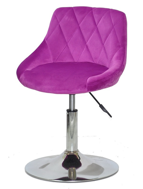 Стілець Foro (Форо) CH-Base бузковий 1022 велюр на круглій хромованій опорі, з регулюванням висоти, фото 1