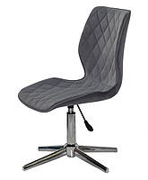 Стілець Toni Modern Base сірий 1004 оксамит на хромованій хрестовині зі стопками, фото 3