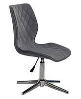 Стілець Toni Modern Base сірий 1004 оксамит на хромованій хрестовині зі стопками, фото 4