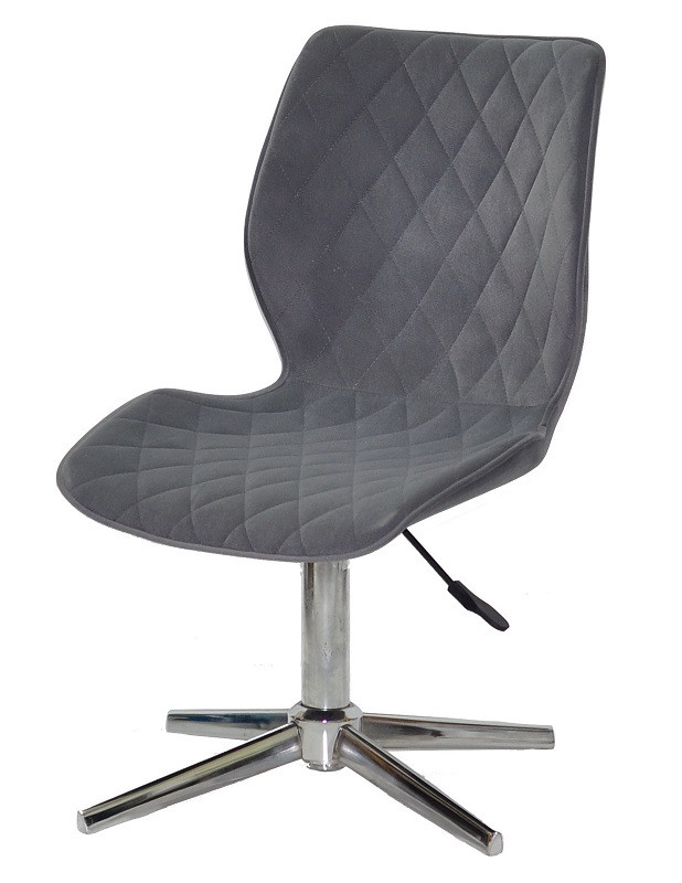Стілець Toni Modern Base сірий 1004 оксамит на хромованій хрестовині зі стопками, фото 1