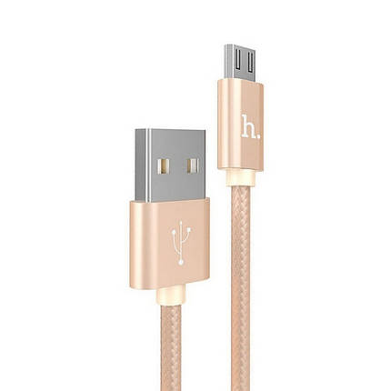 Кабель Hoco X2 Pisces Cable USB to MicroUSB 2A 1m Gold, фото 1