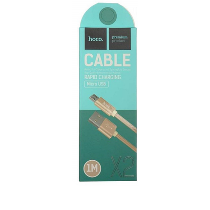 Кабель Hoco X2 Pisces Cable USB to MicroUSB 2A 1m Gold, фото 3