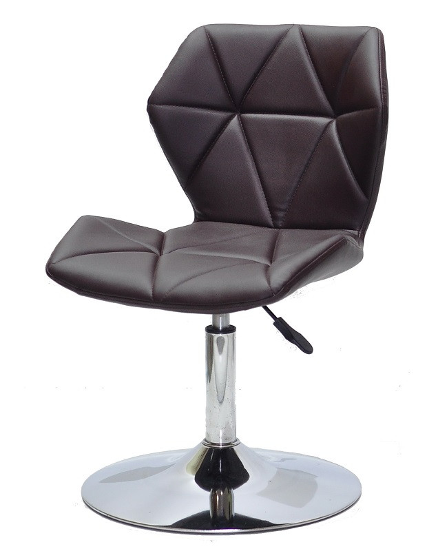 Стілець Greg CH-Base коричневий 1015 шкірзам на хромованій опорі-бліні, поворотний із регулюванням висоти, фото 1