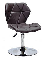 Стілець Greg CH-Base коричневий 1015 шкірзам на хромованій опорі-бліні, поворотний із регулюванням висоти, фото 2