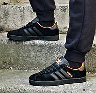 Классические Кроссовки Adidas Gazelle Black Черные Адидас Газель Унисекс 37,38,39,41 размеры