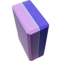 Блок для йоги двокольоровий - рожево/фіолетовий, йога блоки пропси, FI-1713, фото 4