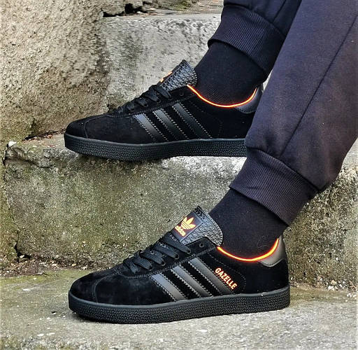 Adidas gazelle black and orange sales