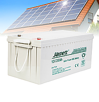 Аккумуляторная гелевая батарея для ИБП 12V, 250Ah Jarrett / Аккумулятор для солнечных панелей / АКБ для котла